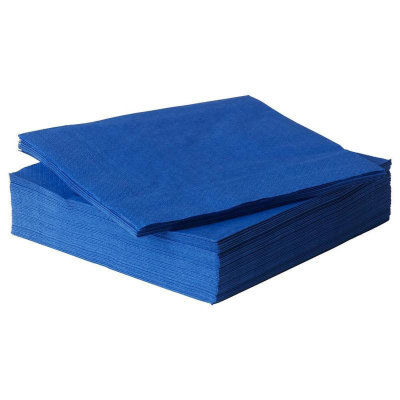 Салфетки бумажные одноразовые синие, 33 см, 20 шт