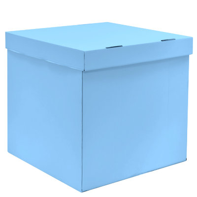 Коробка для воздушных шаров ПУСТАЯ, голубая, 70х70х70 см  