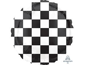 Шахматная доска, фольгированный шар с гелием,круг 46 см 