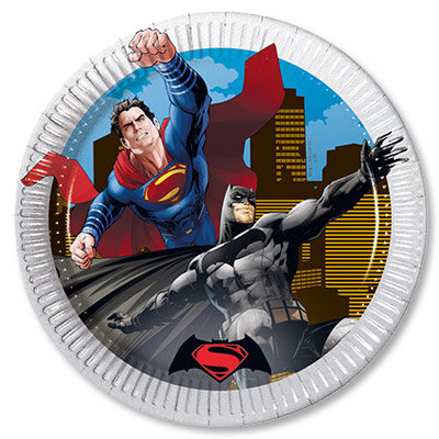 Тарелки Бэтмен против Супермена 20 см 8 шт 