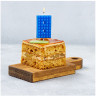 Свечка цифра 8 синяя для торта в стиле Конструктор, 1 шт, 4.5 см   