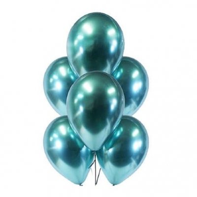 Воздушные шары Хром зеленый, латексные шары с гелием, 30 см 
