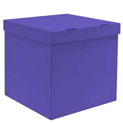 Коробка для воздушных шаров ПУСТАЯ, фиолетовая, 70х70х70 см   
