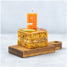 Свечка цифра 9 оранжевая для торта в стиле Конструктор, 1 шт, 4.5 см   