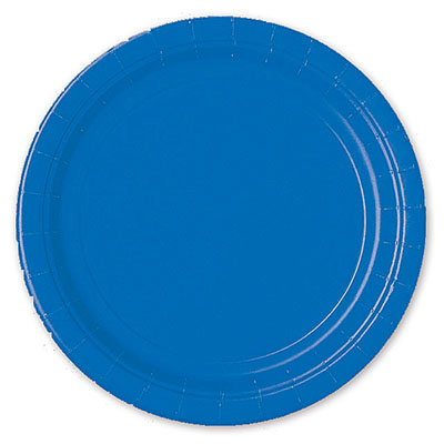 Тарелки бумажные одноразовые синие, 8 шт, 17 см