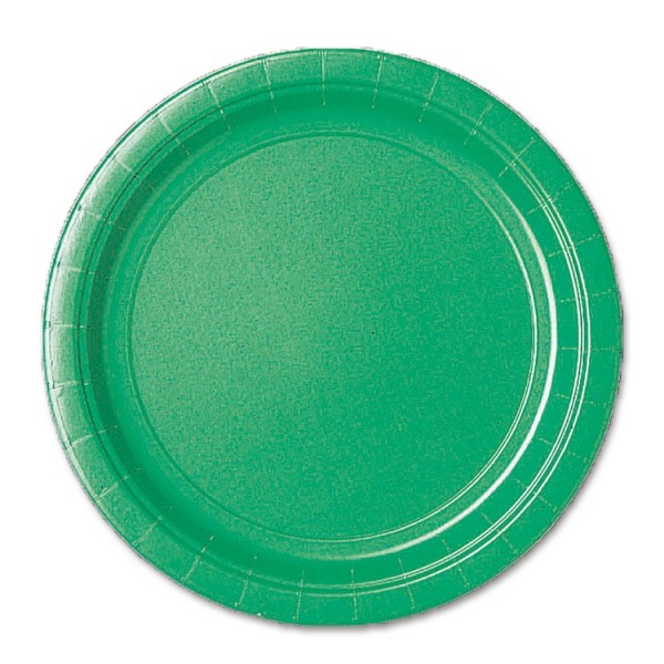 Тарелка бумажная одноразовая темно зеленая, 17см 8шт 