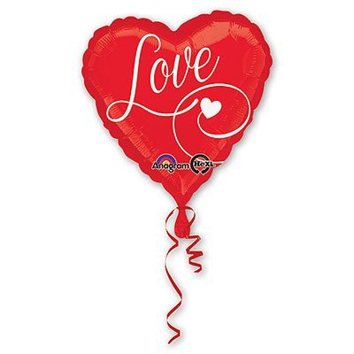 Сердце Красное с надписью Love Фольгированный шар 70 см