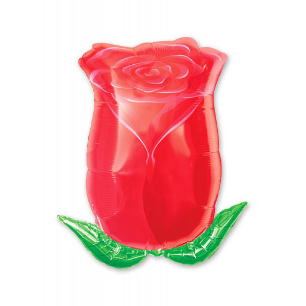 Роза красная бутон ( фольгированный шар фигура) 