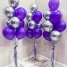 Большая фиолетовая коробка-сюрприз с шарами Мороженое и Облако, 60х60х60 см*
