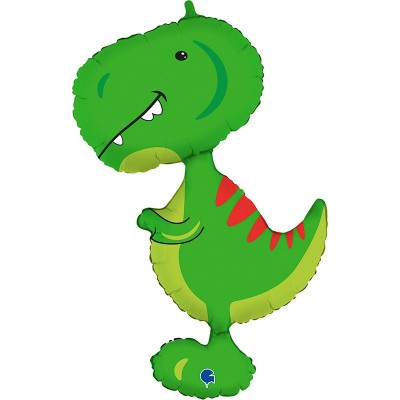 Маленький Тираннозавр, зеленый, фольгированный шар с гелием, фигура, 