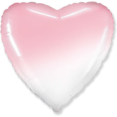 Градиент розовый, сердце из фольги с гелием, 80 см 