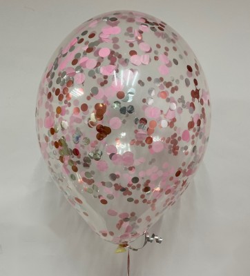 Шар латексный, с конфетти, микс (розовый, серебро, розовое золото), 30 см, с гелием