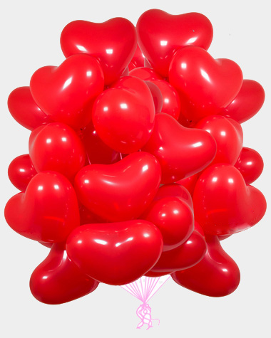 Сердечки красные шары латексные