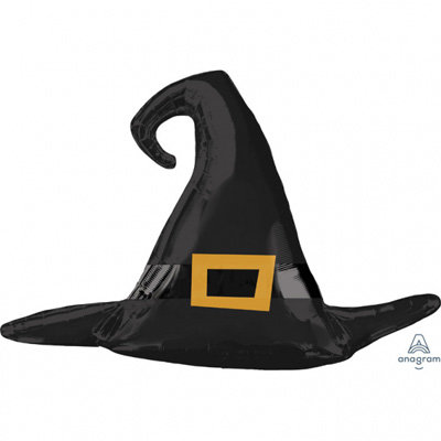 Шляпа волшебника черная, фольгированный шар с гелием, фигура 99х68см
