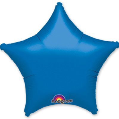 Звезда синяя, фольгированный шар с гелием, 45 см