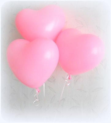 Сердечки розовые шары латексные 