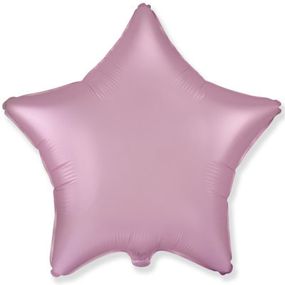 Звезда фольгированная с гелием розовая (Satin Pink), 45 см