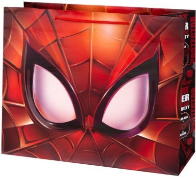 Пакет подарочный Человек-паук Красный 32х26х13 см 