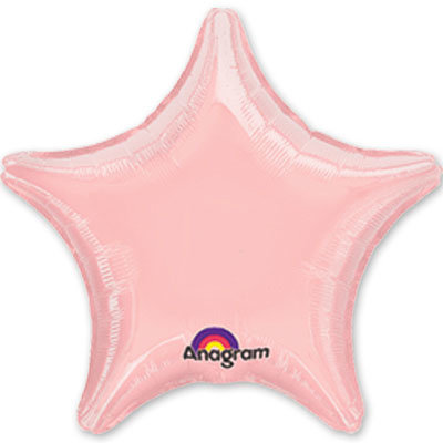 Звезда розовая фольгированный шар с гелием, матовая, 45 см