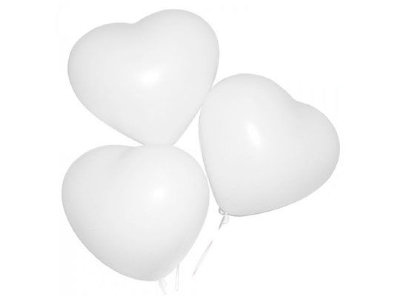 Сердечки белые шары латексные  