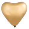 Шар латексный, сердце, хром, золотой, 30 см, с гелием