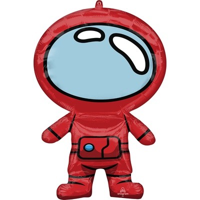 Фольгированный шар Космонавт Among us, красный, фигура, с гелием