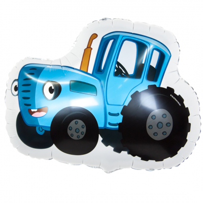 Синий трактор, фольгированный шар с гелием, фигура