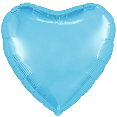 Голубое сердце из фольги, с гелием, 80 см  