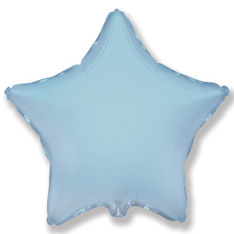 Звезда голубая, фольгированный шар с гелием, 45 см