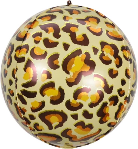 Шар (22''/56 см) Сфера 3D, Анималистика, Пятнистый окрас, Леопард, с гелием