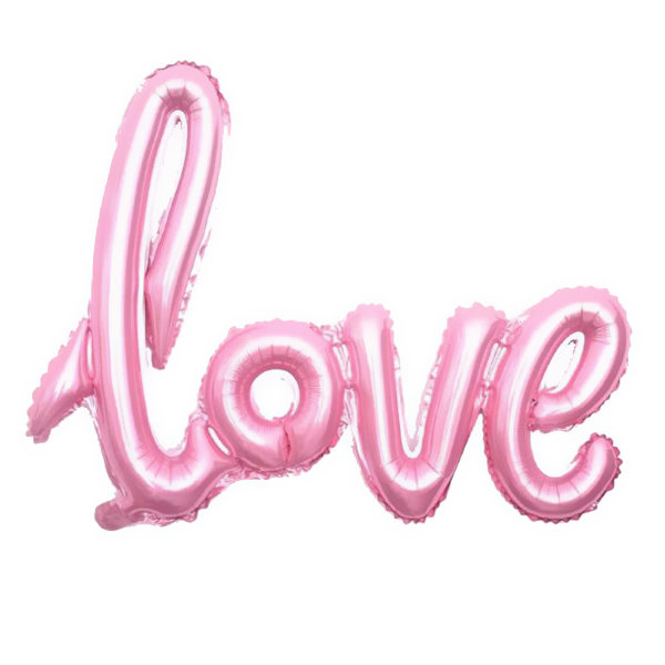 Надпись буквы из фольги Love, розовый