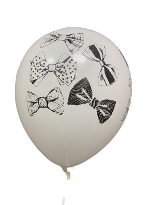 Шары с приколами Галстук-бабочка Джентльмен (белый), воздушные в гелием, 30 см №2