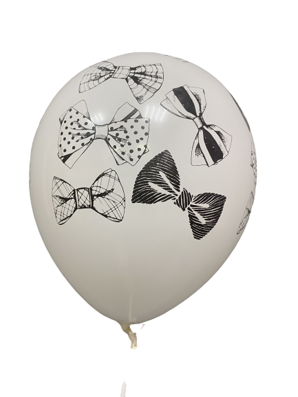 Шары с приколами Галстук-бабочка Джентльмен (белый), воздушные в гелием, 30 см №2