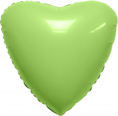 Фольгированный шар сердце , фисташка, 45 см, с гелием, 1 шт