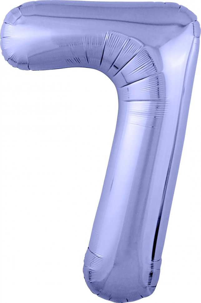 Шар цифра 7 с гелием пастельный фиолетовый, slim (тонкая) 102 см, с гелием  