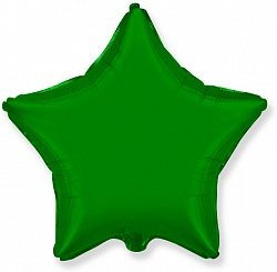 Фольгированный шар Звезда зеленая металлик, с гелием, 45 см