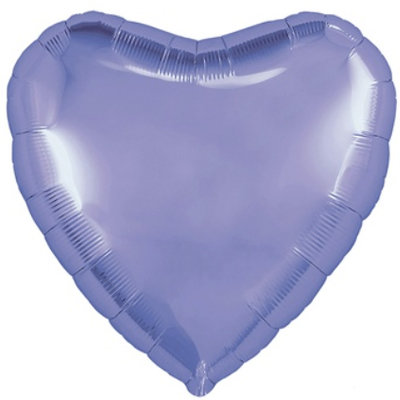 Фольгированный шар Сиреневое сердце металлик, 45 см, с гелием