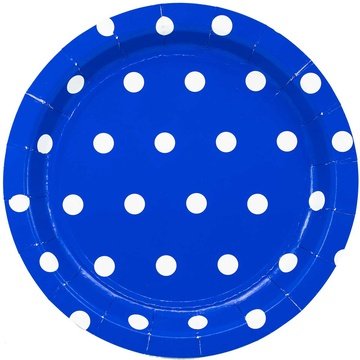 Тарелка Горошек синяя 17см 6шт