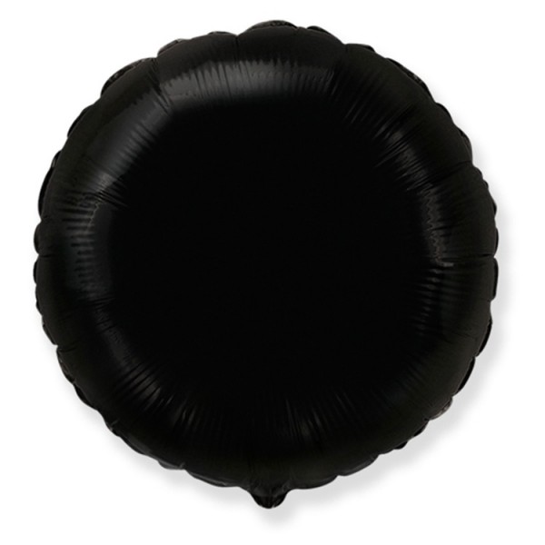 Фольгированный шар Круг черный, 45 см, с гелием