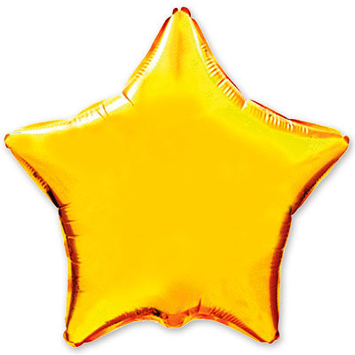 Золотая звезда из фольги, с гелием, 80 см     