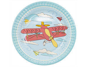 Шар воздушный с гелием С днем рождения Самолетики, круг 45 см