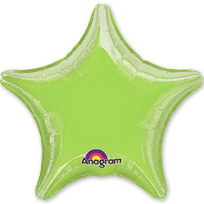 Звезда из фольги Зеленый лайм, 45 см, шар с гелием