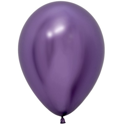 Воздушный шар  Reflex, Зеркальный блеск, Фиолетовый, хром, с гелием, 35 см