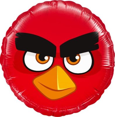 Шар Angry birds Красный, фольгированный с гелием, 46 см