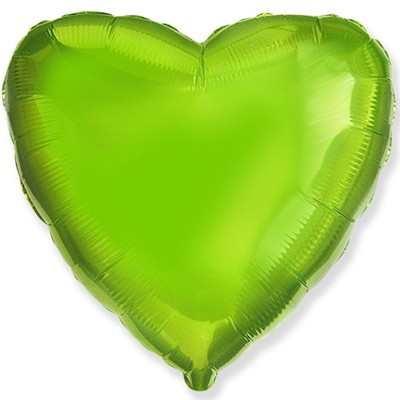 Сердце из фольги Зеленый лайм, 45 см, шар с гелием 
