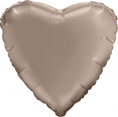 Фольгированный шар Сердце кремовый, сатин, 45 см, с гелием  