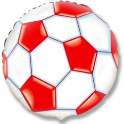 Мяч футбольный красный Фольгированный шар