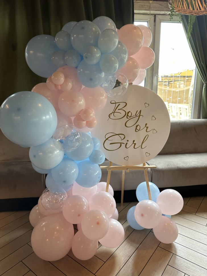 ⚬ Мини фотозона с мольбертом на гендер пати Boy or Girl