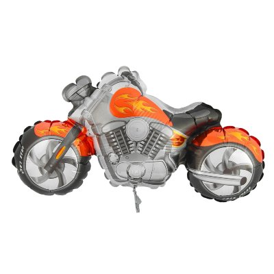 Мотоцикл оранжевый, фольгированный шар с гелием, фигура