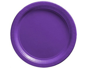 Тарелки бумажные одноразовые Фиолетовые,17 см, 8 шт